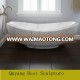 2017 Quyang Carivng Solid Stone White Marble Bathtub for Home Decoration