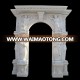 French Style Marble Arch Door With Statue and Pattern Carvings