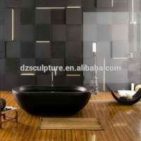 Modern style black marble stone bathtub for indoor used