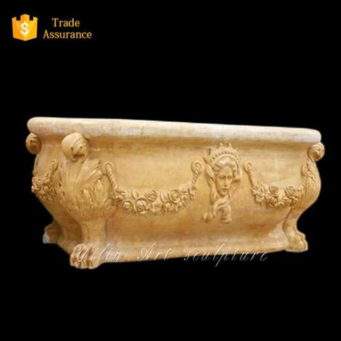 Hand Carved Natural Marble Bathtub With Legs